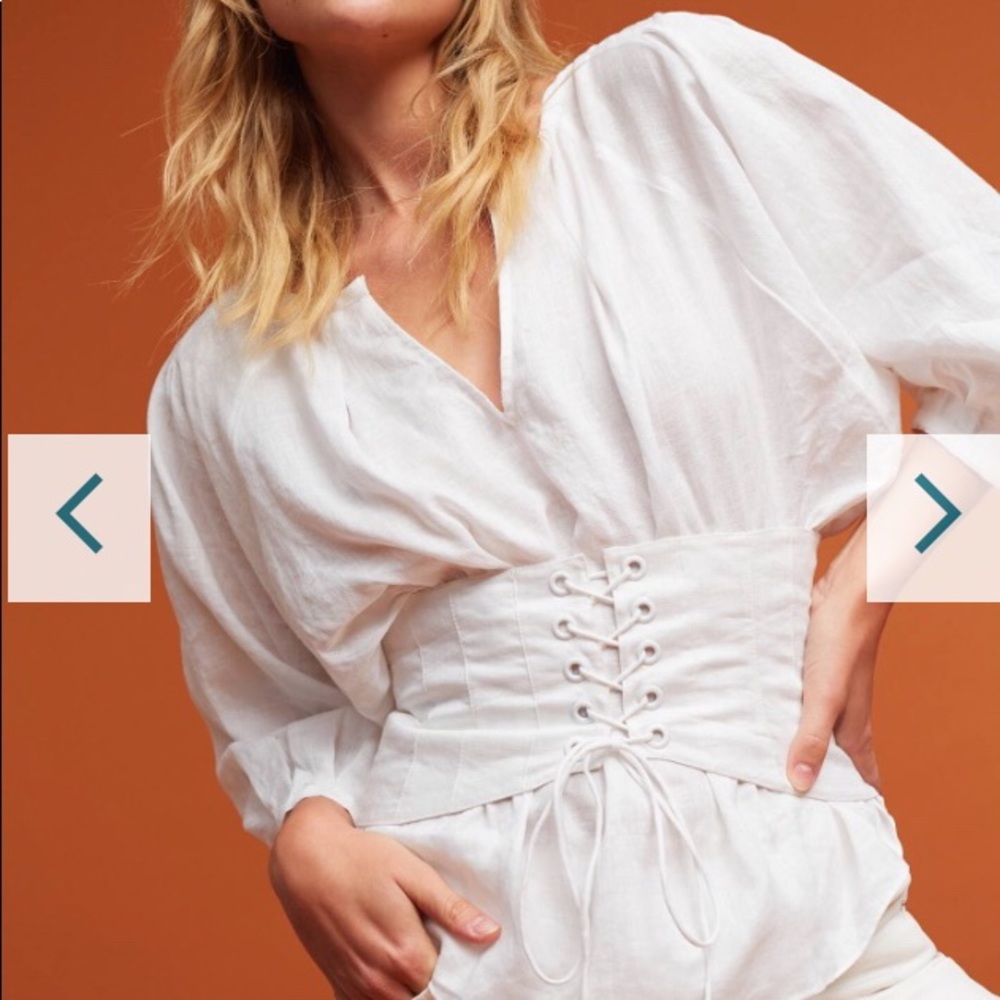 Anthropologie corset balloon blouse size 4 New